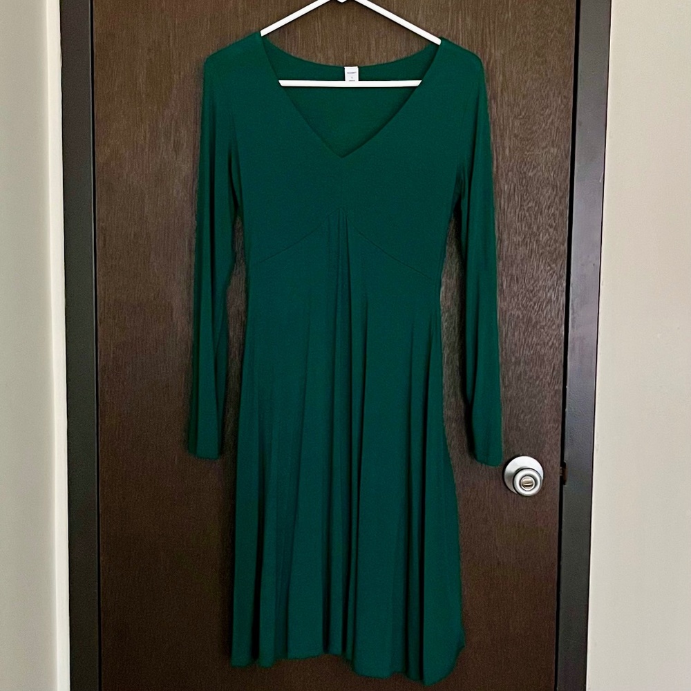 Old Navy Fit & Flare Empire Waist Jersey Dress in Victorian Jade